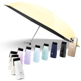 Alwgreen "Industry First! Red Dot Design Award Winner" Folding Umbrella "Ultra-Lightweight, JIS Certified" 100% UV Protection, Light Blocking, Heat Resistant Pocket Folding Umbrella, Windproof, Water