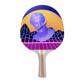 TigerTail Sports Venus Vaporwave Colorful Design Ping Pong Paddle, Premium 5 Ply Table Tennis Racket (Black on Back)