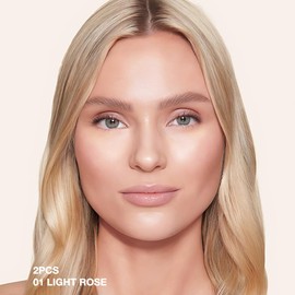 evpct 2Pcs under Eye Brightener, Nourishing Luminous under Eye Concealer Color Corrector for Dark Circles, Waterproof Naturactor Concealer Pot make up for Eye Ring corrector de ojeras, 01# Light Rose