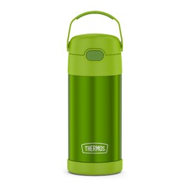 THERMOS FUNTAINER Water Bottle with Straw - 12 Ounce - Kids Stainless Steel Vacuum Insulated Water Bottle with Lid, Lime