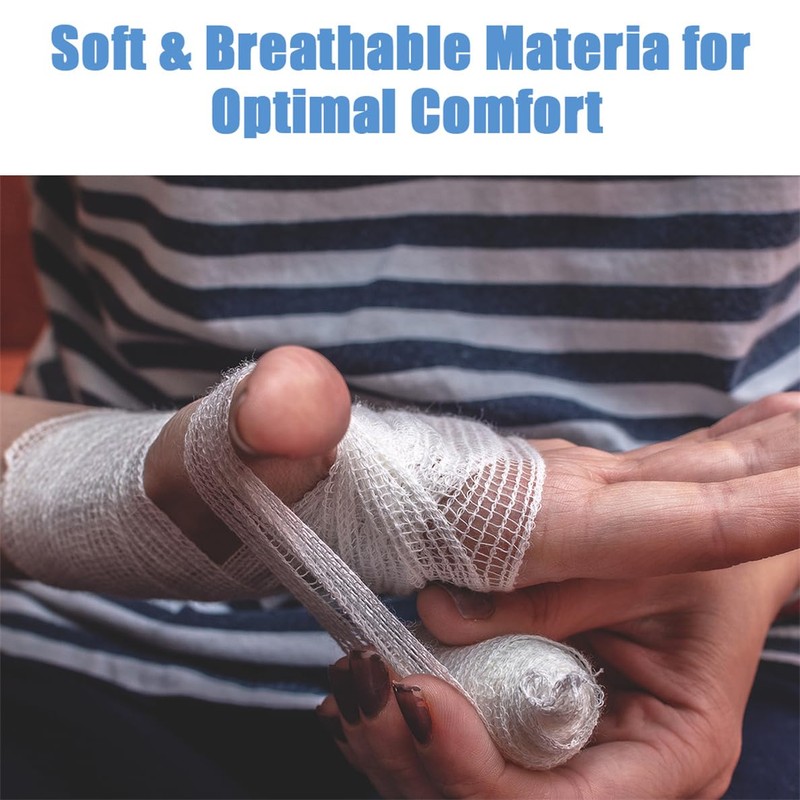 12 Gauze Bandage Rolls 7.5cm x 4.5m Stretched Conforming Retention