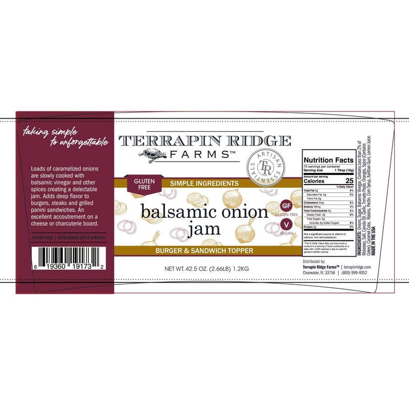 Terrapin Ridge Farms Balsamic Onion Jam – One 44.5 Ounce