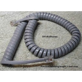 DIY-BizPhones-Vodavi-SP616 Gray 9Ft Handset Cord for Vodavi Starplus Phone SP616 61610 61612 54 Curly Coil
