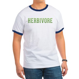 CafePress Herbivore Ringer T Men's Vintage Ringer T-Shirt Navy/White