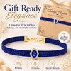 AnalysisyLove Blue Velvet Rhinestone Pendant Choker Necklace for Women