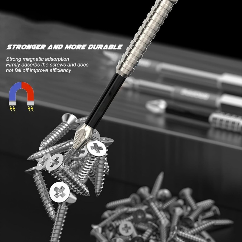6 Piece Magnetic Screwdriver Bit Set - Extra Strong Magnetized