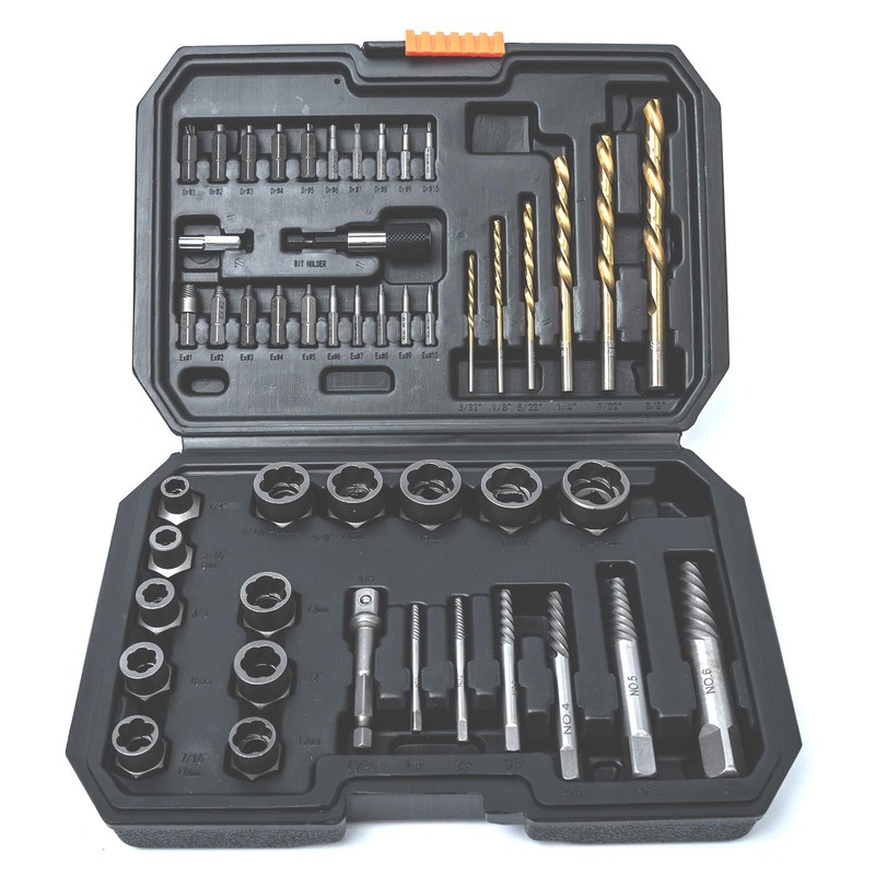 PANOVOS 48PCS 6542HSS Damaged Screw Extractor Bolt Extractor Set/Left Drill