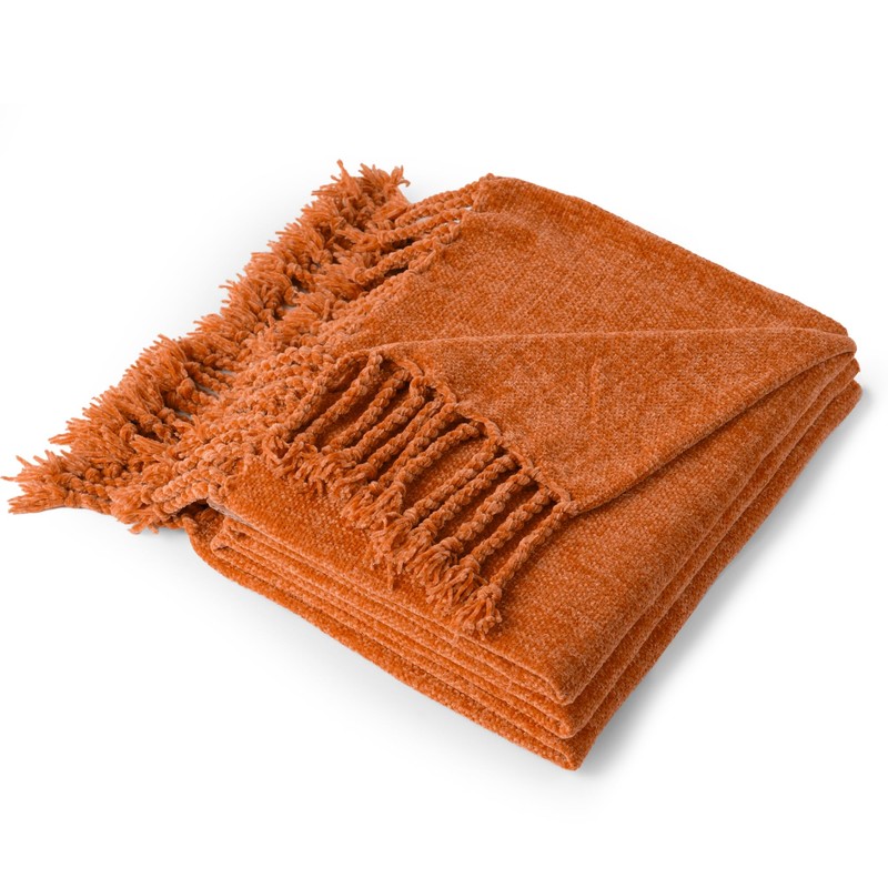 BATTILO HOME Chenille Throw Blanket for Couch, Soft Warm Cozy