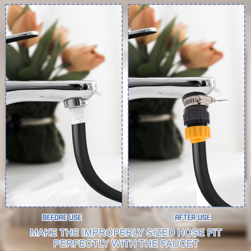 3PCS Kitchen Tap Hose Connector, Tap Hose Connector for Hose