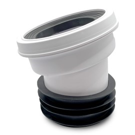 CranPlas | 14 Degree Angle Pan Connector | Leak-Proof Toilet Waste Pipe | Universal UK Fit | Durable & Easy to Install | Long Lasting