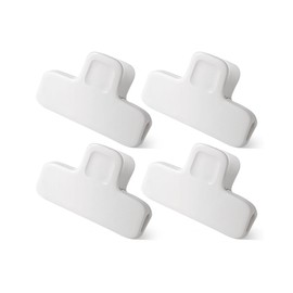 Chip Clips, 4 Pack Food Clips, Covered with Silicone,Upgrade Wide Open Bag for Food Storage with Air Tight Seal Grip.3.9 Inches Wide, White