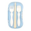 Mii Trio Cutlery Set, Blue, Chopsticks for Bento Lunch Box