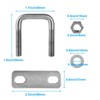 4Pack Square U-Bolts 1-1/4"(30mm) Inner Width, 304 Stainless Steel U