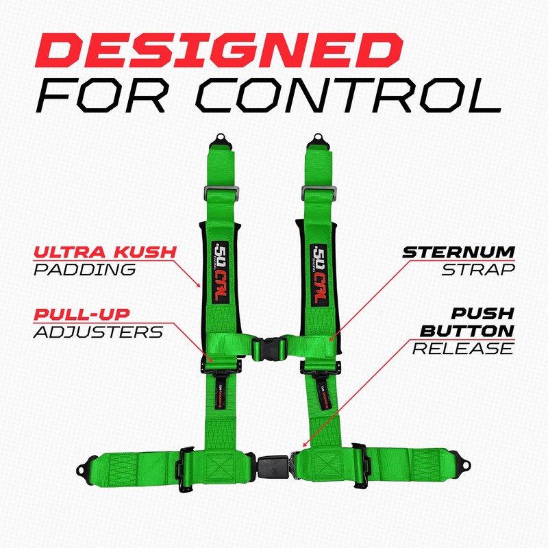 1pc 4 Point Harness for Bucket Seat, Push Release, 10