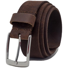 Ashford Ridge Made in England 34mm Full Grain Leather Belt with Classic Buckle - Vintage Brown 4XL