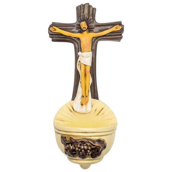 Crucifix Holy Water Font | Catholic Wall Décor for Home
