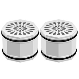 PUREPLUS WHR-140 Shower Head Water Filter Cartridge, Replacement for Culligan WSH-C125, HSH-C135, ISH-100, HSH-BN135, S-H200-C, S-H200-BN, S-W100-C Advanced KDF WTR Filtration for Softer Skin, 2Pack