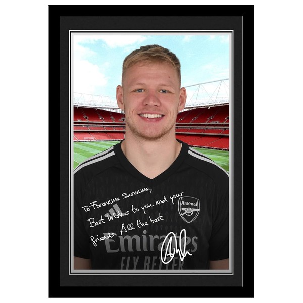 Personalised Aaron Ramsdale Autograph A4 Framed Player Photo for Arsenal FC fans