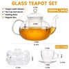 GURUDAR Glass Teapot Set, 34OZ/1000ML Glass Tea Kettle with Loose