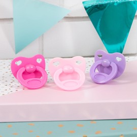 Bayer Design 79104AA Dummy Set for Dolls, Dummy for Dolls, Doll Pacifiers, Doll Accessories, Pink, Purple, Pink