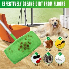 6PACK Reusable Microfiber Mop Pads Compatible with Swiffer Sweeper Refills Washable Wet Pads Refill for Wet & Dry Sweeping Cloths Mop Head Replacement for Household Cleaning