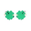 WDZAYXC Clover Glasses, Leaf Clover Metal Frame Glasses, Trendy Glasses