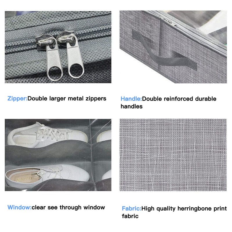 VidFair Under Bed Shoe Storage Organizer 12 Pockets Underbed Shoe