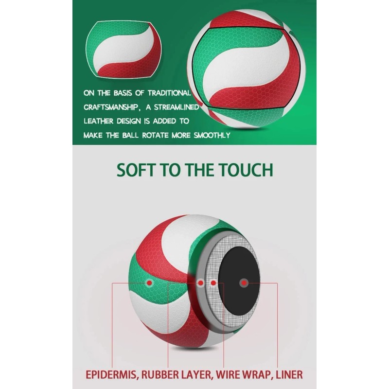 Molten V5M5000 Volleyball, Soft Touch, Indoor/Outdoor PU Microfiber Ball Size