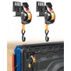 2 Pcs Dual-Pivot Retractable Truck Bed Ratchet Straps, Multi-Angle Rotation