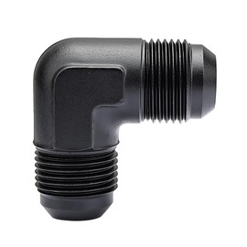 EVIL ENERGY 12AN Male to Male Flare 90 Degree Union Coupler Fitting Coupling Aluminum Black