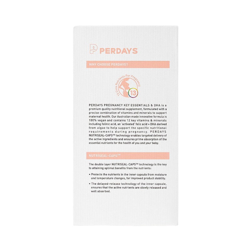 Perdays Pregnancy Key Essentials & Dha 60c