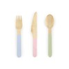 PartyDeco-Conf.18 Wood Cutlery Pastel Colours SDR8
