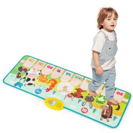 GOPLUS Music Mat Children from 1 Year, Piano Mat with 10 Animal Sounds, 10 Keys & 10 Songs, Baby Toy from 1 2 3 Years, Music Toy Toddlers, Birthday Gifts for Boys & Girls