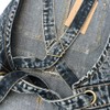 Jeanerlor Denim Work Shop Cross Back Aprons with Pockets for