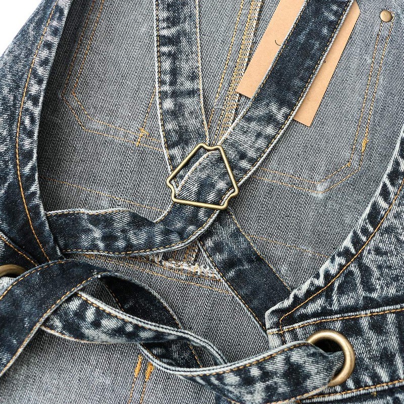 Jeanerlor Denim Work Shop Cross Back Aprons with Pockets for