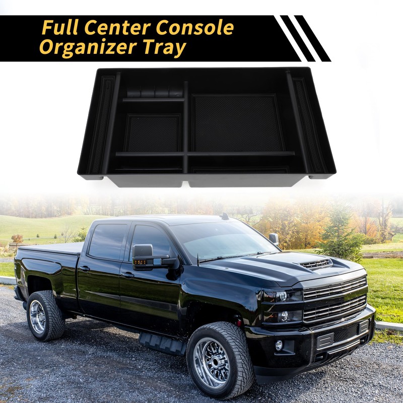 REPAIROCK Full Center Console Organizer Tray for Chevy Silverado for