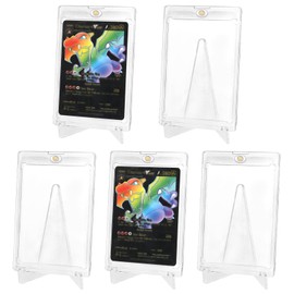 Pack of 5 35PT Magnetic Card Holder UV Protection Transparent Card Frame Card Sleeves Protective Cases with Stand Pack of 5 for Magic, MTG, Sports, Baseball, Football Hard Card Sleeves