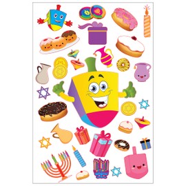 Hanukkah Window Clings Decals - Hanukkah Decorations Chanukah Window Clings - 100 Piece Hanukkah Window Stickers Gel Clings