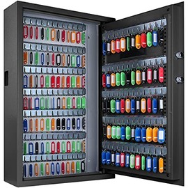 144 Keys Cabinet Lock Box with Combination Lock, Adjustable Key Organizer Wall Mounted with Key Tags, Metal Key Safe for Car, Hotels, Office, House