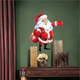 Prime Decals Santa Claus And Sack Wall Decal Winter Christmas Window Party Decoration, h83 - 26"x22"