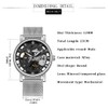 Whodoit Men's Watch Hand-Wind Mechanical Mesh Luminous Silver Black Waterproof