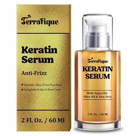 Acondicionador Sin Enjuague Anti-Frizz Con Queratina Y Sérum Alisador Con Aceite De Argán Para Todo Tipo De Cabello - 2 Onzas Líquidas.