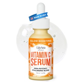 Vitamin C Serum with Hyaluronic Acid for Face and Eyes  Organic Skin Care with Natural Ingredients for Acne, Anti Wrinkle, Anti Aging, Fades Age...   