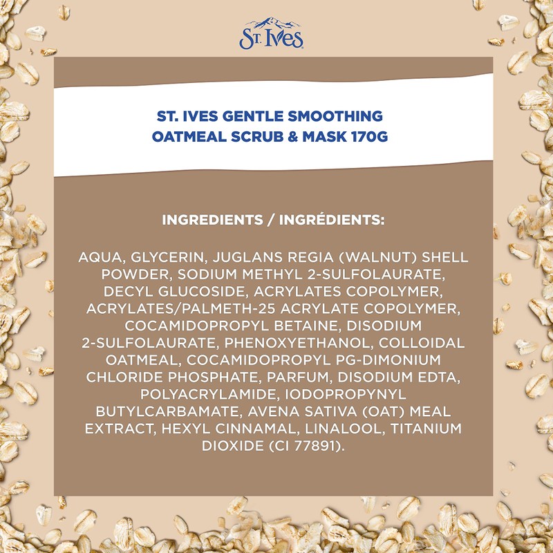 St. Ives Gentle Smoothing Oatmeal Facial Scrub & Mask 170g