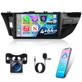 [4+64G] NHOPEEW Car Radio for Toyota Corolla/Levin 2014-2017 - Wireless Carplay and Android Auto - 10 Inch Touchscreen Android Car Stereo - EQ Audio/WiFi/GPS/SWC/Bluetooth + AHD Backup Camera