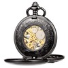 TREEWETO Unisex Pocket Watch with Chain Analogue Hand Winding Double