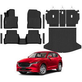 Alfombrillas para Mazda CX-5 2017 2018 2019 2020 2021 2022 2023 2024 2025, para Todo Tipo de Clima, para Respaldo y Maletero, protección de Goma TPE, Juego Completo para automoción