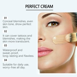 All-Over Complexion Perfector, Long-Lasting CC Cream Foundation,Covering Corrector Invisible Pores Face Concealer, CC Cream Light，Even Skin Tone Makeup and Skin Care (1PC, One Size)