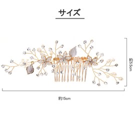 DFsucces Pearl Hair Comb Crystal Hair Accessories Formal Bridal Accessories Wedding Party Bride Headdress Hair Ornaments 1 Piece (Gold)