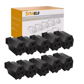 STARELO 10PCS Extension Cord Ends 125V 15A 2Pole 3Wire Female Straight Blade Plug Replacement Electrical Connector End. (Female)